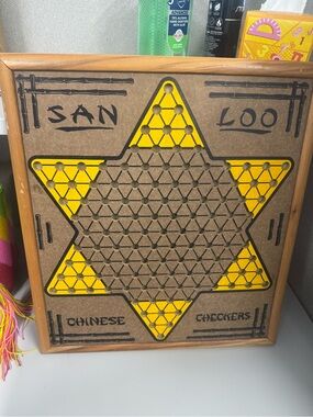 VTG Chinese Checkers Board Game - Yellow